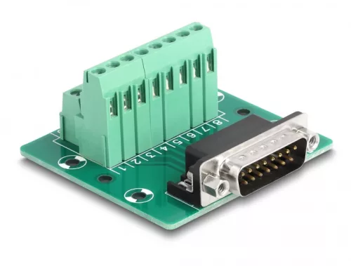 Delock D-Sub 15 tűs apa - Terminal Block DIN sínhez (DL-66909)