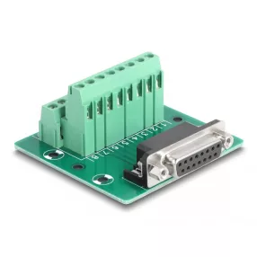   Delock D-Sub 15 tűs anya - Terminal Block DIN sínhez (DL-66910)