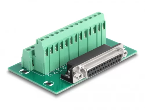 Delock D-Sub 25 tűs anya - Terminal Block DIN sínhez (DL-66912)