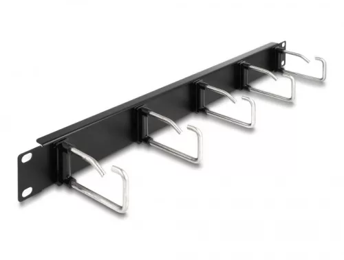 Delock 19  kábelrendező panel 5 fém hurokkal és 1U-val fekete (DL-66918)