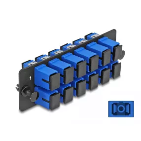   Delock Üvegszálas Adapter Panel SC Simplex UPC 12 Port kék (DL-66925)