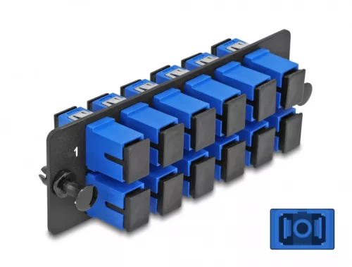 Delock Üvegszálas Adapter Panel SC Simplex UPC 12 Port kék (DL-66925)