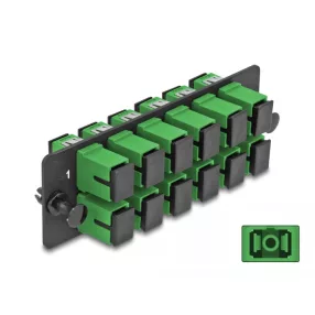   Delock Üvegszálas Adapter Panel SC Simplex APC 12 Port zöld (DL-66926)