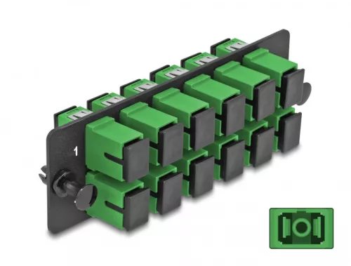 Delock Üvegszálas Adapter Panel SC Simplex APC 12 Port zöld (DL-66926)