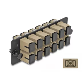   Delock Üvegszálas Adapter Panel SC Simplex OM1 / OM2 12 Port bézs (DL-66927)
