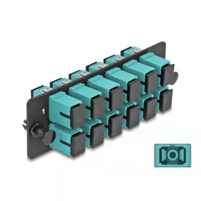   Delock Üvegszálas Adapter Panel SC Simplex OM4 12 Port vízkék (DL-66928)