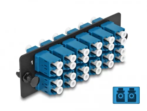 Delock Üvegszálas Adapter Panel LC Duplex UPC 12 Port kék (DL-66930)