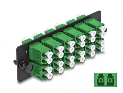 Delock Üvegszálas Adapter Panel LC Duplex APC 12 Port zöld (DL-66931)