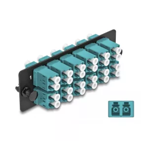   Delock Üvegszálas adapter panel LC Duplex OM4 12 port víz színű (DL-66933)