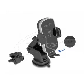   Delock vezeték nélküli autós töltő okostelefon-tartó töltési és hűtési funkcióval 15 W   Qi (DL-66939)