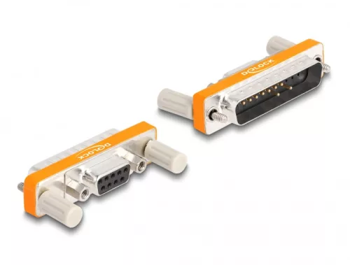 Delock Adapter D-Sub 9 tűs anya csavaranyákkal - D-Sub 25 tűs apa csavarokkal (DL-66981)