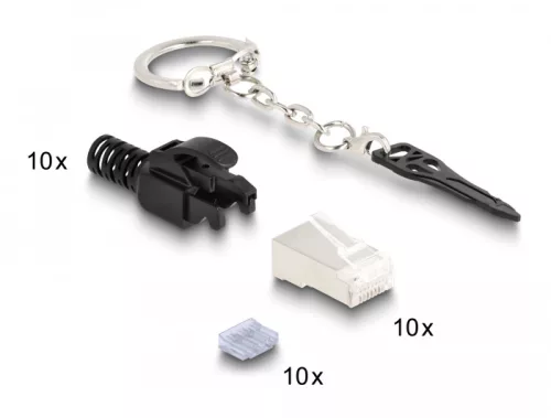 Delock RJ45 Moduláris dugó Cat.6A zárható 10 db szett (DL-66988)