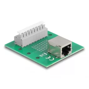   Delock RJ45 anya - Terminal block nyomógombbal DIN sínhez (DL-66992)