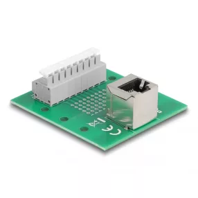   Delock RJ45 anya - Terminal block nyomógombbal hajlított DIN sínhez (DL-66993)
