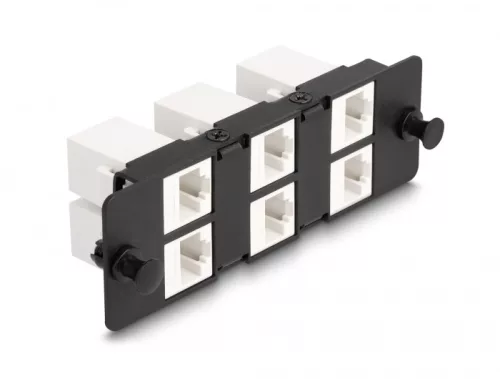 Delock Keystone adapter panel 6 portos fekete (DL-66996)