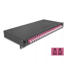   Delock 19  optikai szál összekötő doboz 24 x LC Duplex OM4 1U kompletten összeszerelve (DL-67011)