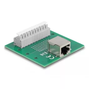   Delock RJ50 anya - Terminal block nyomógombbal DIN sínhez (DL-67012)