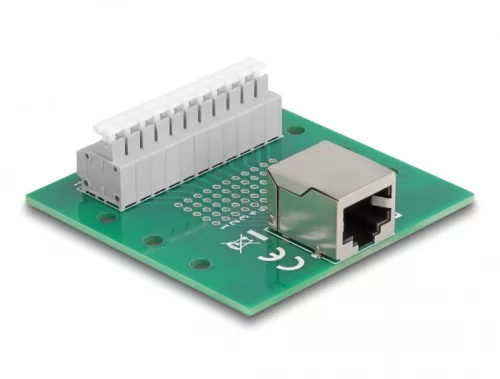 Delock RJ50 anya - Terminal block nyomógombbal DIN sínhez (DL-67012)