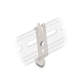   Delock Beépítési tartó 35 mm-es DIN sínhez 2 rögzítő lyukkal és T3 önmetsző rögzítő csavarral (DL-67041)