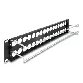   Delock 19  D-típusú patch panel húzásmentesítéssel, 32 porttal 2U fekete (DL-67057)
