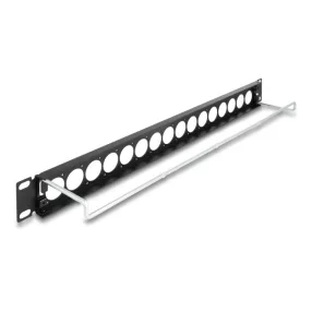   Delock 19  D-típusú patch panel húzásmentesítéssel, 16 porttal 1U fekete (DL-67058)