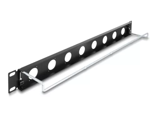Delock 19  D-típusú patch panel húzásmentesítéssel, 8 porttal 1U fekete (DL-67059)