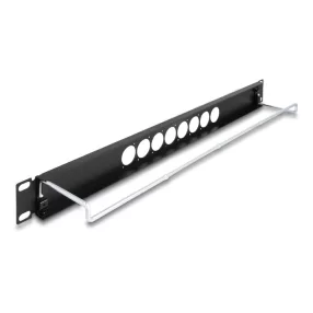   Delock 19  D-típusú patch panel húzásmentesítéssel és 8 porttal középen 1U fekete (DL-67060)