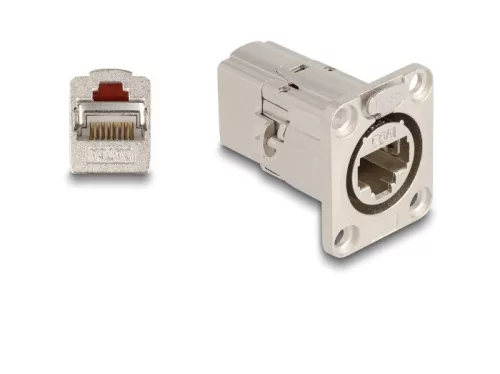 Delock D-típusú RJ45 beépített csatlakozó Cat.6A STP fém (DL-67062)