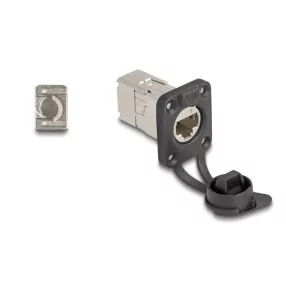   Delock D-típusú RJ45 beépített csatlakozó LSA kapcsolattal Cat.6A STP védősapkával IP66 por- és vízbiztos (DL-67063)