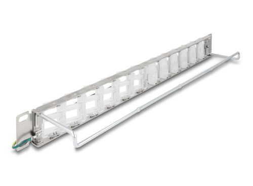Delock 19  Keystone patch panel 24 dönthető porttal és húzásmentesítéssel
