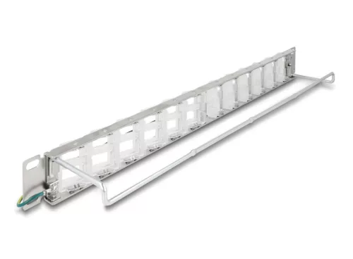 Delock 19  Keystone patch panel 24 dönthető porttal és húzásmentesítéssel (DL-67066)