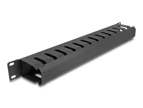 Delock 19  kábelrendező panel kefével és 2 nyílással 1U fekete (DL-67069)