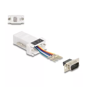   Delock D-Sub 9-tűs dugó   RJ12 anya összekötő adapter fehér (DL-67073)
