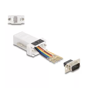   Delock D-Sub 9-tűs dugó   RJ45 anya összekötő adapter fehér (DL-67102)