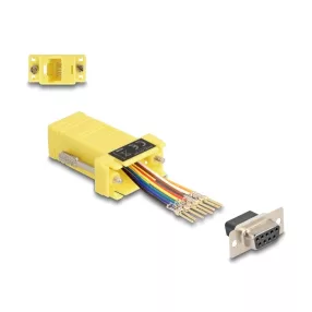   Delock D-Sub 9-tűs anya   RJ45 anya összekötő adapter sárga (DL-67107)