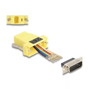   Delock D-Sub 15-tűs dugó   RJ45 anya összekötő adapter sárga (DL-67110)
