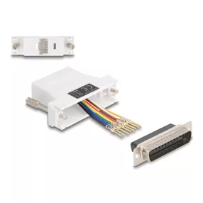   Delock D-Sub 25-tűs dugó   RJ45 anya összekötő adapter fehér (DL-67114)