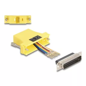   Delock D-Sub 25-tűs dugó   RJ45 anya összekötő adapter sárga (DL-67116)