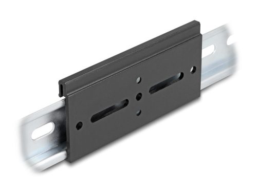 Delock Alumínium beépítő csipesz DIN sínhez 100,0 x 47,8 mm ezüst fekete