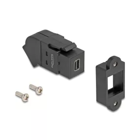   Delock Mini DisplayPort panel tartó anya - DisplayPort anya 45 -ban hajlított 8K 30 Hz fekete (DL-67154)