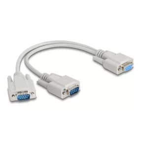   Delock Y kábeles adapter D-Sub9 1 x anya - 2 x apa csavarokkal 30 cm (DL-67160)