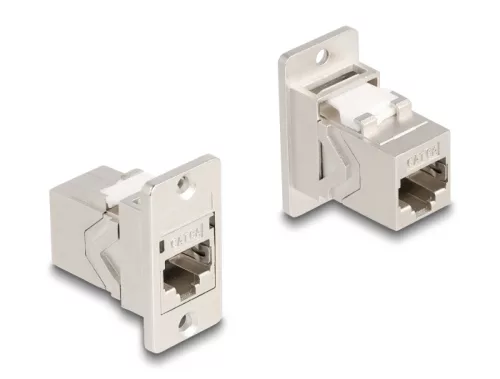Delock Panel tartó RJ45 Keystone modul kapcsoló anya - anya Cat.6A fém kúpos (DL-67163)