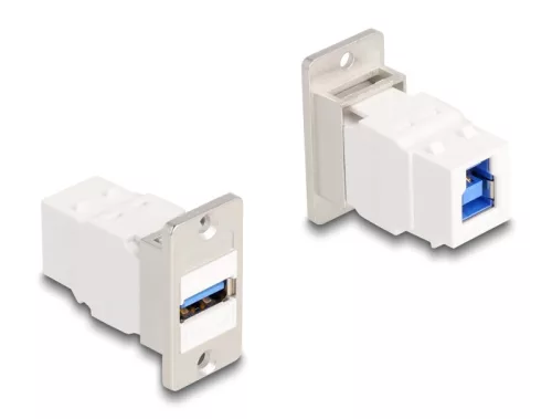 Delock Panel tartó Keystone modul USB 5 Gbps A-típusú USB anya - B-típusú USB anya kúpos (DL-67164)