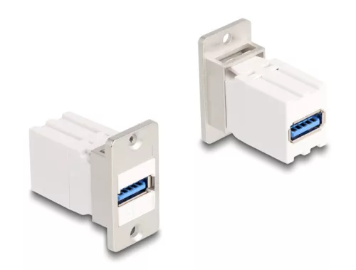 Delock Panel tartó Keystone modul kapcsoló USB 5 Gbps A-típusú USB anya   A-típusú USB anya kúpos (DL-67165)