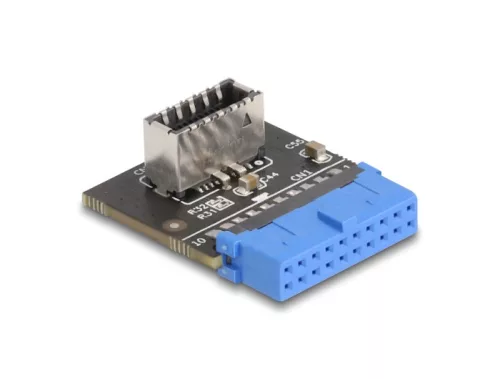 Delock USB 5 Gbps Adapter tűfejes anya   külső E-típusú, A kulcs USB anya hajlított (DL-67174)