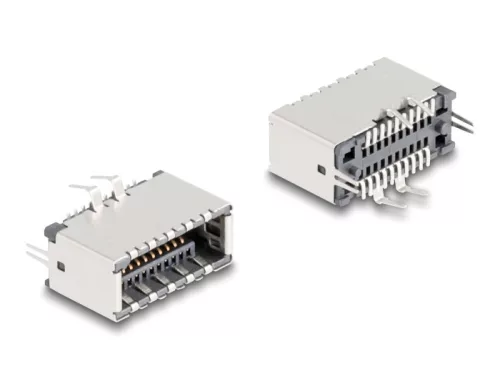 Delock E-típusú USB kulcs A 20 tűs anya függőleges SMT forrasztási szereléshez (DL-67193)