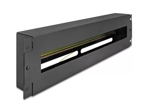 Delock 19  megszakító szalag borítással és DIN sínnel 3U fém fekete (DL-67195)