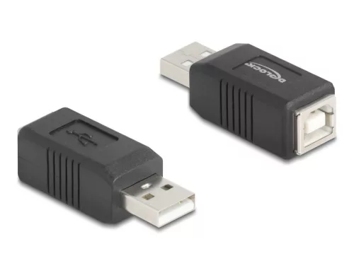 Delock USB 2.0 adapter A-típusú USB apa   B-típusú USB anya (DL-67202)