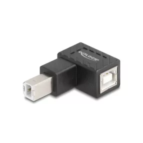   Delock USB 2.0 adapter B-típusú USB apa   B-típusú USB anya 90 -ban lefelé hajlított (DL-67204)