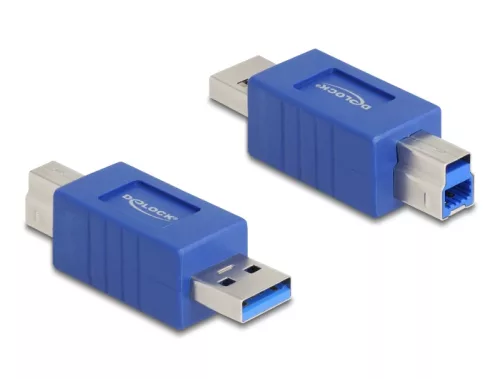 Delock USB 5 Gbps adapter A-típusú USB apa   B-típusú USB apa (elforgatott elrendezés) (DL-67213)